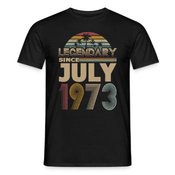 50. Geburtstag Jahrgang Juli 1973 Legendary 1973 - Männer T-Shirt - Schwarz - Vorne - AI Model Male 178 light (178cm)