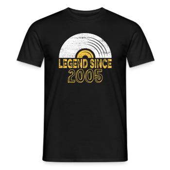 2005 Birthday Vinyl Legend depuis - T-shirt homme - noir - Devant - AI Model Male 178 light (178cm)
