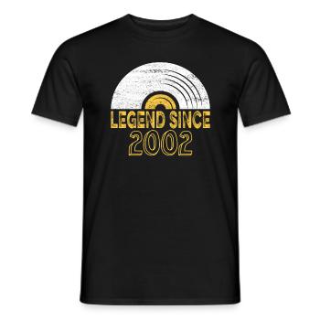 2002 Birthday Vinyl Legend depuis - T-shirt homme - noir - Devant - AI Model Male 178 light (178cm)