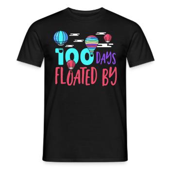 100 Days Floated By 100 Days of School 100th Day - Men's T-Shirt - black - Front - AI Model Male 178 light (178cm)