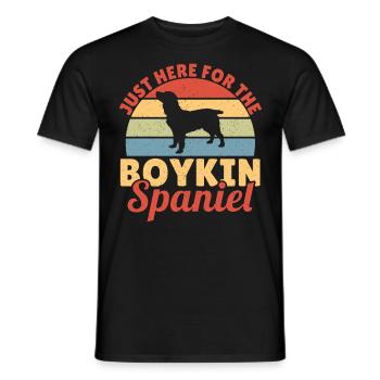 Just Here For The Boykin Spaniel Boykin Spaniel - Men's T-Shirt - black - Front - AI Model Male 178 light (178cm)