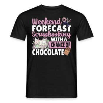 Prévisions de week-end Scrapbooking avec une chance de - T-shirt homme - noir - Devant - AI Model Male 178 light (178cm)