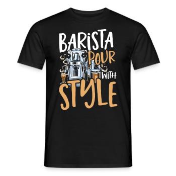 Barista donne un barista avec style - T-shirt homme - noir - Devant - AI Model Male 178 light (178cm)