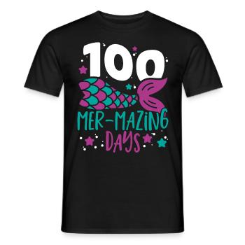 100 Mer-Mazing Days 100 Days of School 100th Day - Men's T-Shirt - black - Front - AI Model Male 178 light (178cm)