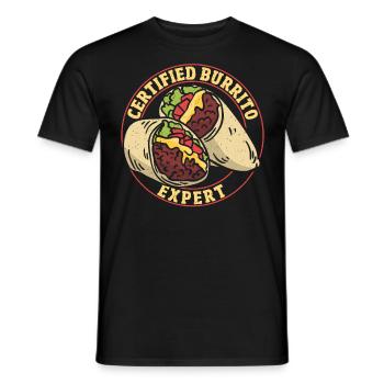 Certified Burrito Expert Burritos Taco Family - Men's T-Shirt - black - Front - AI Model Male 178 light (178cm)