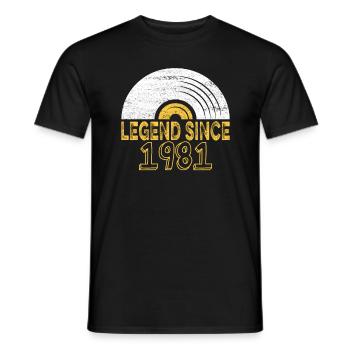 1981 Birthday Vinyl Legend depuis - T-shirt homme - noir - Devant - AI Model Male 178 light (178cm)