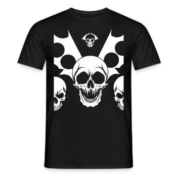 Horror Skull Skull Art Skull Gothic Heavy Metal - Men's T-Shirt - black - Front - AI Model Male 178 light (178cm)