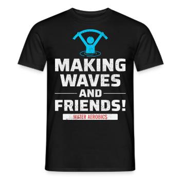 Water Aerobics Aquatic fitness Aqua Exercise - Men's T-Shirt - black - Front - AI Model Male 178 light (178cm)