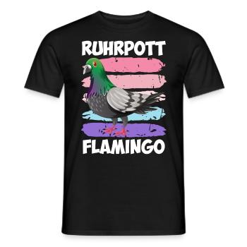 Ruhrpott Flamingo Taubenliebhaber Tauben - Männer T-Shirt - Schwarz - Vorne - AI Model Male 178 light (178cm)