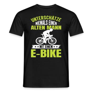 Ebike Ebiker Ebike Mountainbike Fahrrad Mtb - Männer T-Shirt - Schwarz - Vorne - AI Model Male 178 light (178cm)