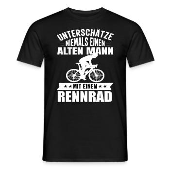 Rennrad Rennradfahrer Radsport Radrennen Fahrrad - Männer T-Shirt - Schwarz - Vorne - AI Model Male 178 light (178cm)