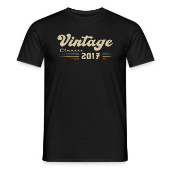 2017 Birthday Vintage Classic - Men's T-Shirt - black - Front - AI Model Male 178 light (178cm)