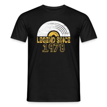 1978 Birthday Vinyl Legend depuis - T-shirt homme - noir - Devant - AI Model Male 178 light (178cm)