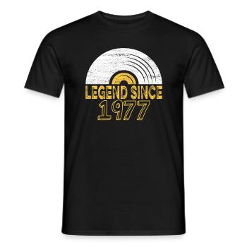 1977 Birthday Vinyl Legend depuis - T-shirt homme - noir - Devant - AI Model Male 178 light (178cm)