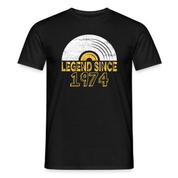1974 Birthday Vinyl Legend since - Men's T-Shirt - black - Front - AI Model Male 178 light (178cm)