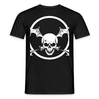 Horror Skull Skull Art Skull Gothic Heavy Metal - Men's T-Shirt - black - Front - AI Model Male 178 light (178cm)