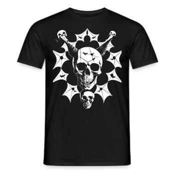 Horror Skull Skull Art Skull Gothic Heavy Metal - Men's T-Shirt - black - Front - AI Model Male 178 light (178cm)