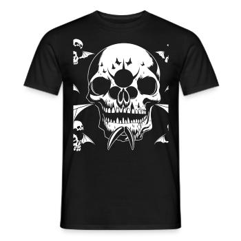 Horror Skull Skull Art Skull Gothic Heavy Metal - Men's T-Shirt - black - Front - AI Model Male 178 light (178cm)