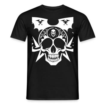 Horror Skull Skull Art Skull Gothic Heavy Metal - Men's T-Shirt - black - Front - AI Model Male 178 light (178cm)