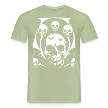 Horror Skull Skull Art Skull Gothic Heavy Metal - Men's T-Shirt - sage - Front - AI Model Male 178 light (178cm)
