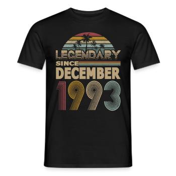 30. Geburtstag Jahrgang Dezember 1993 Legendary - Männer T-Shirt - Schwarz - Vorne - AI Model Male 178 light (178cm)