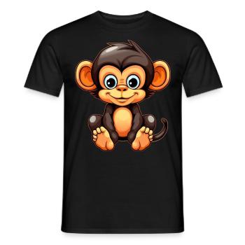 Niedlicher Affe für Kinder für Kinder - Männer T-Shirt - Schwarz - Vorne - AI Model Male 178 light (178cm)