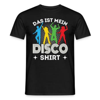 Disco Outfit 80er 70er Jahre Disko Party Kostüm - Männer T-Shirt - Schwarz - Vorne - AI Model Male 178 light (178cm)