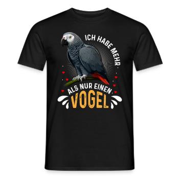 Grau Papagei Bei mir piept´s African Grey - Männer T-Shirt - Schwarz - Vorne - AI Model Male 178 light (178cm)