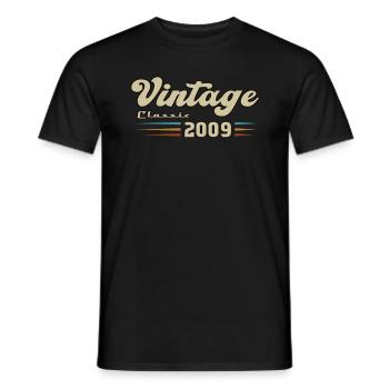 2009 Anniversaire Vintage Classic - T-shirt homme - noir - Devant - AI Model Male 178 light (178cm)