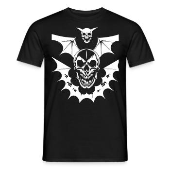 Horror Skull Skull Art Skull Gothic Heavy Metal - Men's T-Shirt - black - Front - AI Model Male 178 light (178cm)