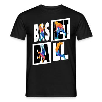 Basketball Basketballspieler Spieler Vintage Bunt - Männer T-Shirt - Schwarz - Vorne - AI Model Male 178 light (178cm)