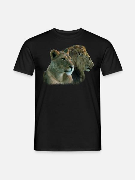 Löwen - Löwenpaar - Raubkatze - Katze - Afrika - Männer T-Shirt - Schwarz