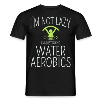 Water Aerobics Aquatic fitness Aqua Exercise - Men's T-Shirt - black - Front - AI Model Male 178 light (178cm)