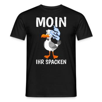 Moin ihr Spacken Möwen Vogelliebhaber Möwe - Männer T-Shirt - Schwarz - Vorne - AI Model Male 178 light (178cm)