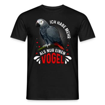 Grau Papagei Bei mir piept´s African Grey - Männer T-Shirt - Schwarz - Vorne - AI Model Male 178 light (178cm)