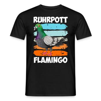 Ruhrpott Flamingo Taubenliebhaber Tauben - Männer T-Shirt - Schwarz - Vorne - AI Model Male 178 light (178cm)