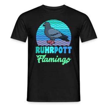 Ruhrpott Flamingo Taubenfreunde Tauben Fan - Männer T-Shirt - Schwarz - Vorne - AI Model Male 178 light (178cm)