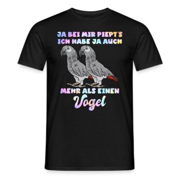 Graupapageien Ja, bei mir piept´s Vogelliebhaber - Männer T-Shirt - Schwarz - Vorne - AI Model Male 178 light (178cm)