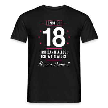 Endlich 18 Geburtstag Ich Kann Alles Ich Weiß - Männer T-Shirt - Schwarz - Vorne - AI Model Male 178 light (178cm)