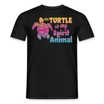 Sea Turtle Tortoise Watercolor My - Men's T-Shirt - black - Front - AI Model Male 178 light (178cm)