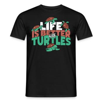 Sea Turtle Tortoise Life Is Better - Männer T-Shirt - Schwarz - Vorne - AI Model Male 178 light (178cm)
