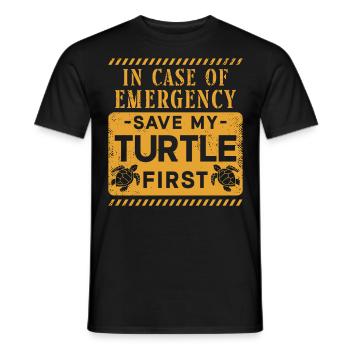 Sea Turtle Tortoise In Case Of - Men's T-Shirt - black - Front - AI Model Male 178 light (178cm)