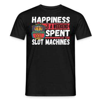 Happiness Is A Weekend Spent At The Slot Machines - Men's T-Shirt - black - Front - AI Model Male 178 light (178cm)