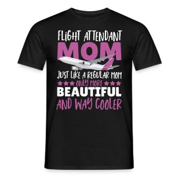 Flight Attendant Mom Genau wie eine normale Mom - Männer T-Shirt - Schwarz - Vorne - AI Model Male 178 light (178cm)