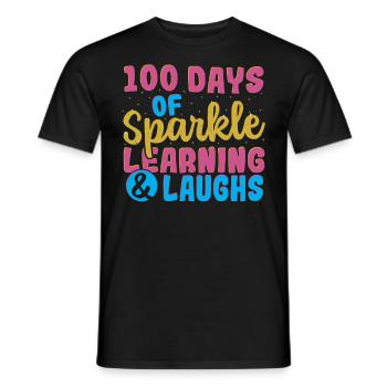100 Days Of Sparkle Learning & Laughs 100 Days of - Men's T-Shirt - black - Front - AI Model Male 178 light (178cm)