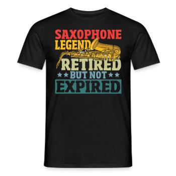 Saxophone Legend Retired But Not Expired - Männer T-Shirt - Schwarz - Vorne - AI Model Male 178 light (178cm)