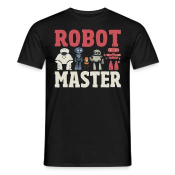 Robot Master Robots Engineer Robotics - Men's T-Shirt - black - Front - AI Model Male 178 light (178cm)