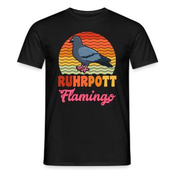 Ruhrpott Flamingo Taubenfreunde Tauben Fan - Männer T-Shirt - Schwarz - Vorne - AI Model Male 178 light (178cm)