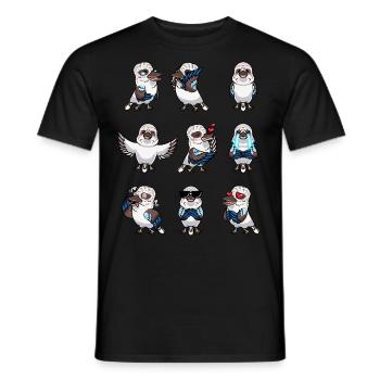 Lachender Hans Vogel Jägerliest Kawaii Emoticon - Männer T-Shirt - Schwarz - Vorne - AI Model Male 178 light (178cm)