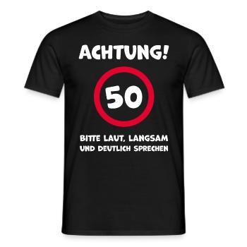 50. Geburtstag Humor Witziger Spruch - Männer T-Shirt - Schwarz - Vorne - AI Model Male 178 light (178cm)